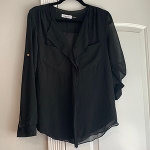 Calvin Klein black long sleeve blouse.